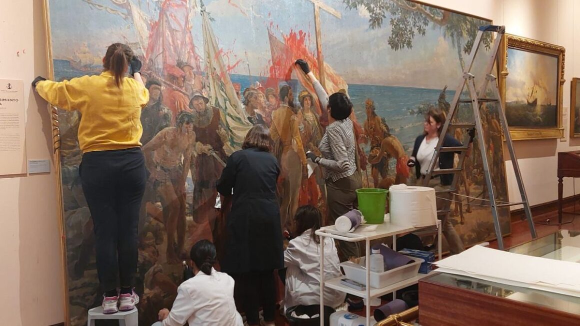 dégradation peinture Christophe Colomb