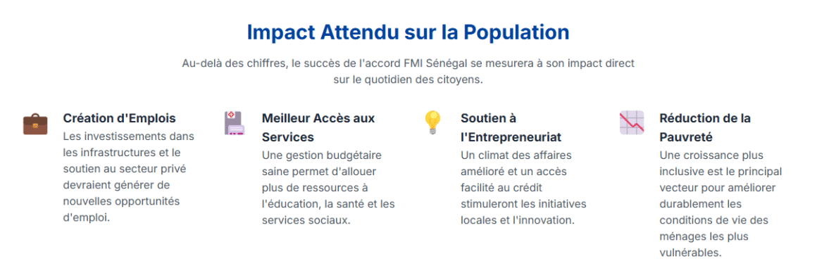 Impact Attendu sur la Population - FMI Prêt Sénégal