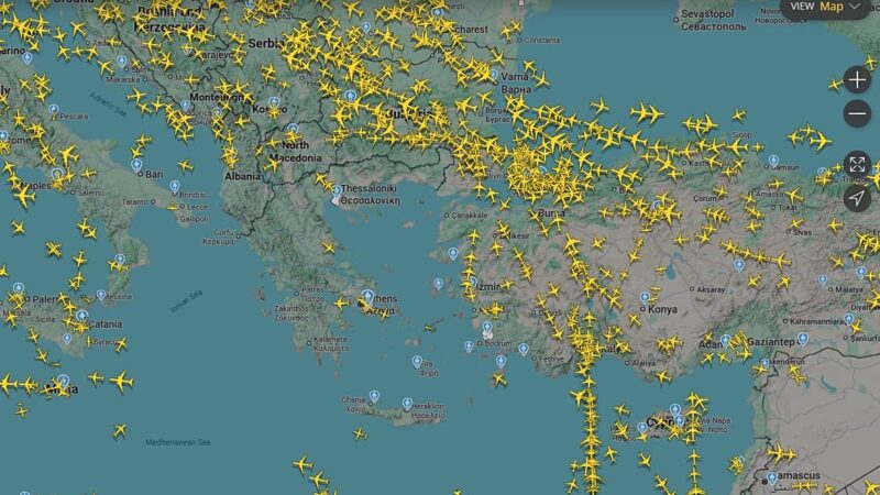 espace aérien grec fermé