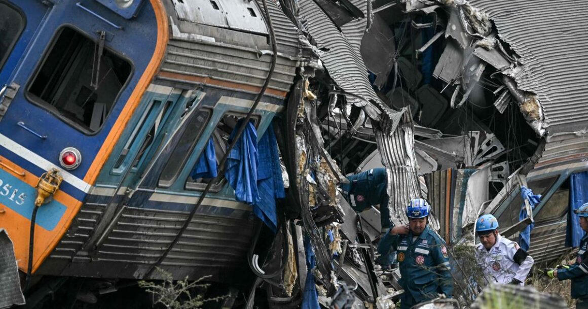 grue tombe train Thaïlande