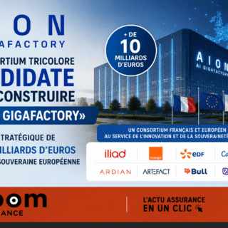 AION mobilise 10 Md€ pour un centre IA souverain européen, garantissant puissance de calcul et compétitivité aux entreprises et assurés français d’ici 2026.