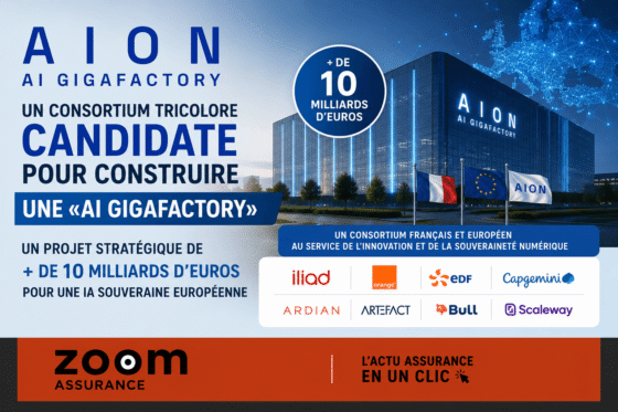 AION mobilise 10 Md€ pour un centre IA souverain européen, garantissant puissance de calcul et compétitivité aux entreprises et assurés français d’ici 2026.