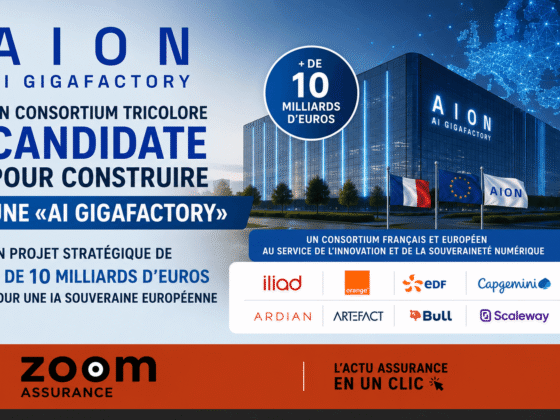AION mobilise 10 Md€ pour un centre IA souverain européen, garantissant puissance de calcul et compétitivité aux entreprises et assurés français d’ici 2026.