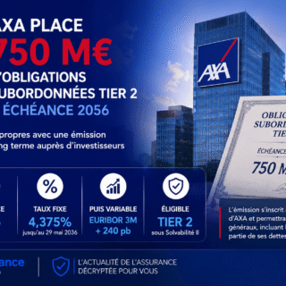 Axa émet 750 M€ d’obligations Tier 2 à échéance 2056, intégrées au capital réglementaire sous Solvabilité II, avec un taux initial fixe à 4,375% jusqu’en 2036.