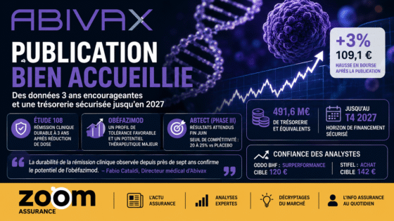 Abivax sécurise sa trésorerie jusqu’en 2027 et confirme un taux de rémission clinique durable à 48%, renforçant ses perspectives financières et thérapeutiques.