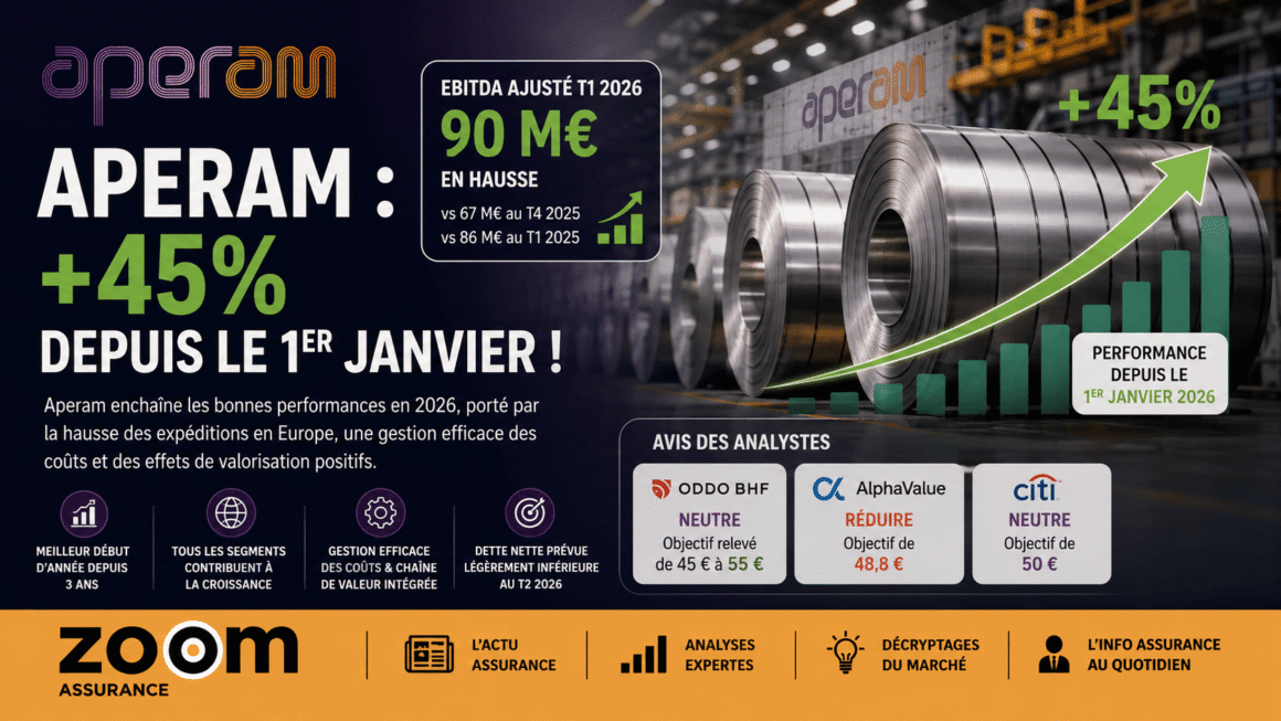 Aperam affiche un Ebitda ajusté à 90 M€ au T1 2026, renforçant sa solidité financière et sa capacité à sécuriser les investissements des épargnants.