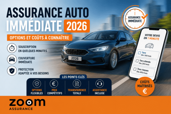 Assurance auto immédiate 2026 options et coûts à connaître