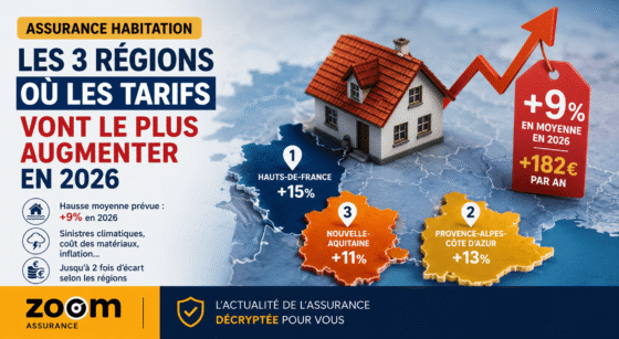 Assurance habitation 2026 : hausse moyenne de 9% liée aux sinistres climatiques et disparités régionales. Analyse des facteurs et conseils pour comparer.