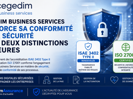 Cegedim Business Services renouvelle en 2024 ses accréditations ISAE 3402 Type II et ISO 27001, confirmant la sécurité et conformité de ses solutions digitales.