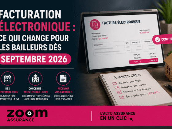 Facturation électronique obligatoire dès sept. 2026 pour bailleurs assujettis à la TVA, avec 34 mentions légales sur factures et plateforme agréée.