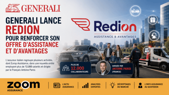 Generali crée Redion, leader mondial de l’assistance et avantages salariés en 2026, avec 12 000 salariés et 5,8 Md€ de chiffre d’affaires.
