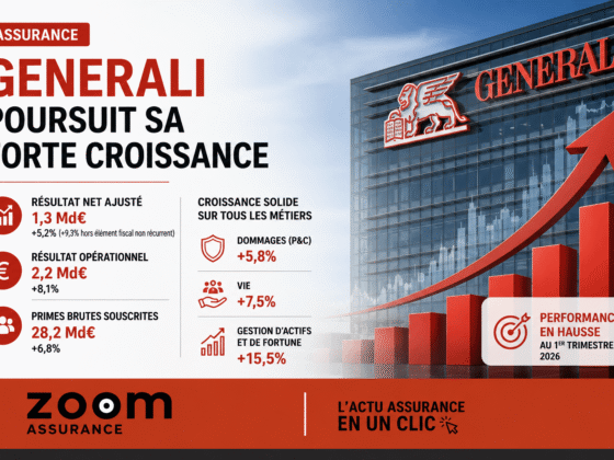 Generali affiche un résultat net ajusté de 1,3 Md€ au T1 2026, avec une progression notable en vie et gestion d’actifs, confirmant sa solidité financière.