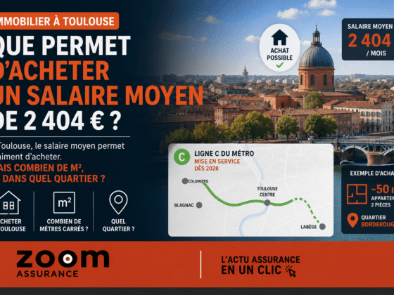 Immobilier à Toulouse : avec 2 404 €/mois, capacité d’emprunt jusqu’à 140 000 € en 2026, soit un T2 confortable dans plusieurs quartiers attractifs.