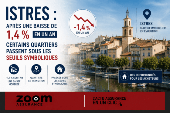 À Istres, les prix immobiliers reculent de 1,4 % sur un an à 3 204 €/m², avec un délai de vente de 78 jours et une stabilisation prévue en 2026.