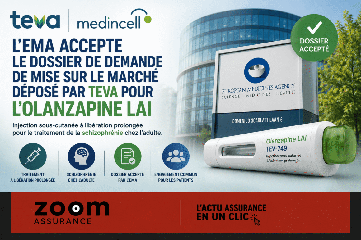 Medincell et Teva visent l’AMM EMA pour Olanzapine LAI 2026, une innovation clé pour améliorer le traitement de la schizophrénie affectant 0,3 à 1,5% des Européens.