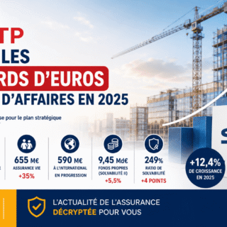 SMABTP en 2025 affiche 6,04 Md€ de chiffre d’affaires, une solvabilité à 249% et une diversification accrue dans la construction et les assurances vie.