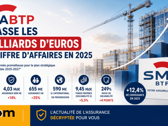 SMABTP en 2025 affiche 6,04 Md€ de chiffre d’affaires, une solvabilité à 249% et une diversification accrue dans la construction et les assurances vie.