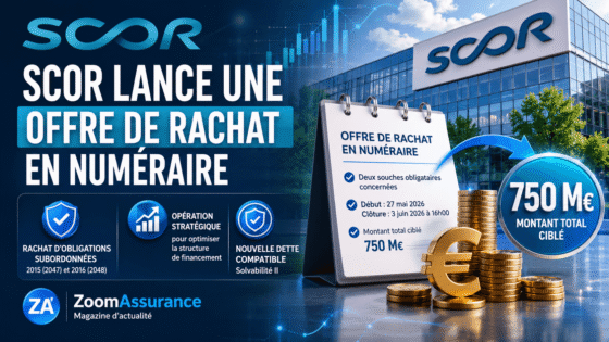 SCOR lance un rachat de 750 M€ d’obligations subordonnées couplé à une émission Tier 2 conforme à Solvabilité II pour son financement en 2026.