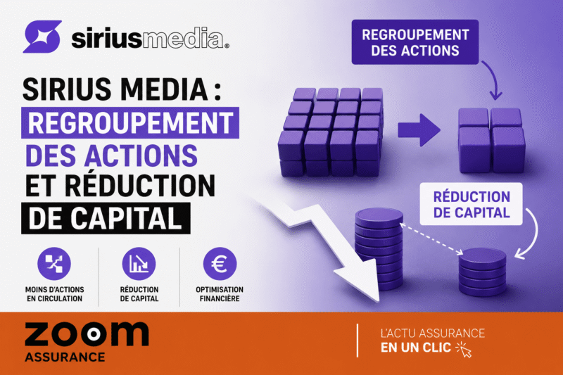 Sirius Media regroupe 2,37 Mds actions et réduit son capital à 47 K€, impactant la valorisation des titres pour les actionnaires et investisseurs.