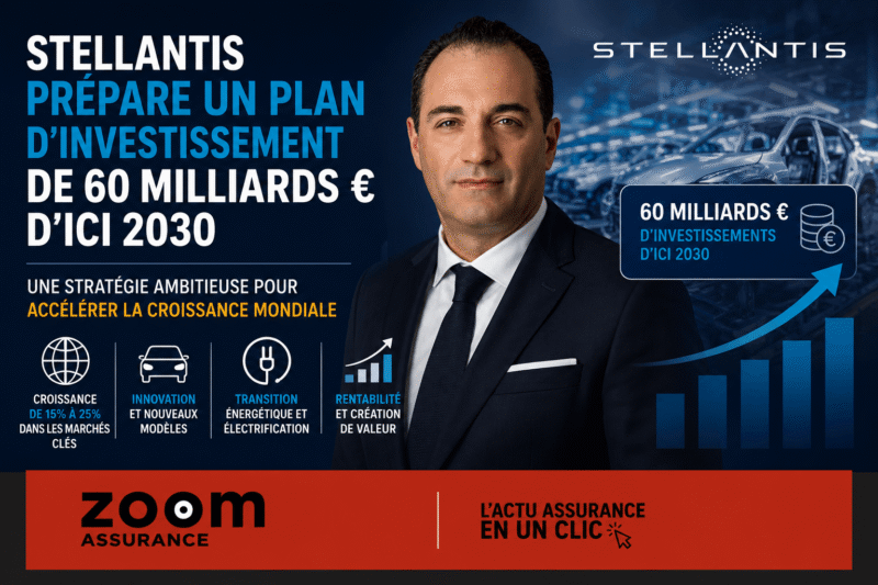 Stellantis investit 60 Mds€ d’ici 2030 pour croître de 15-25% en Europe et Amérique, impactant rentabilité et valeur pour actionnaires et assurés.