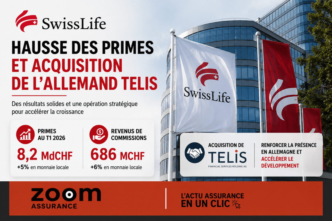 Swiss Life publie un T1 2026 en hausse avec 8,2 MdCHF de primes et consolide son leadership en Allemagne via l’acquisition du groupe Telis.
