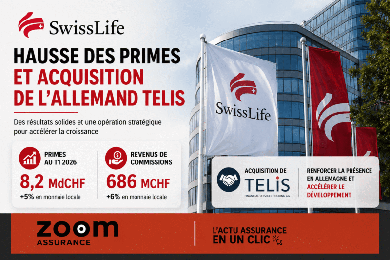 Swiss Life publie un T1 2026 en hausse avec 8,2 MdCHF de primes et consolide son leadership en Allemagne via l’acquisition du groupe Telis.